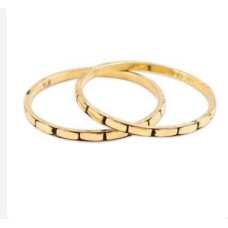 Handmade liner brass bangle set